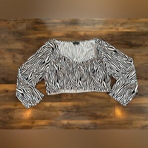 PrettyLittleThing Zebra Print Shirt US 2X